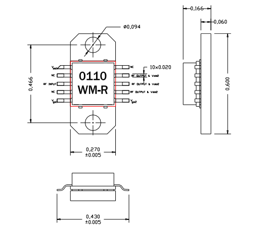 AM011037WM-EM-R L波段寬帶功率放大器
